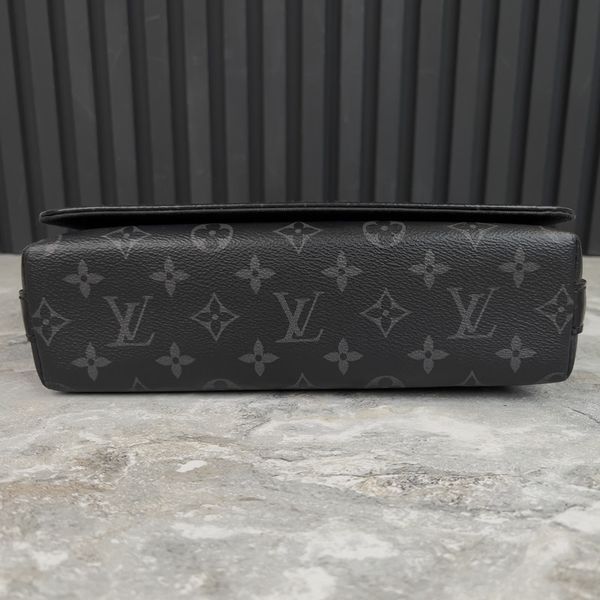 District PM Messenger Crossbody Bag Monogram Eclipse Black Canvas