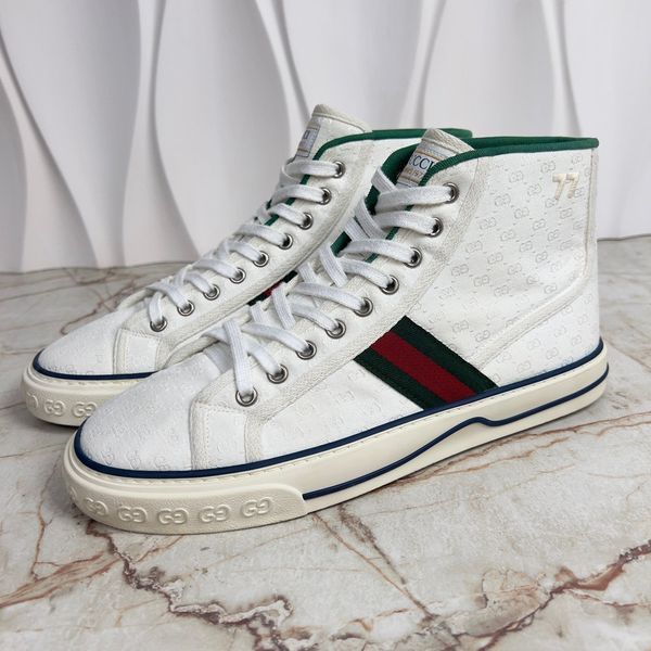 Tennis 1977 Web Monogram Sneakers White Fabric