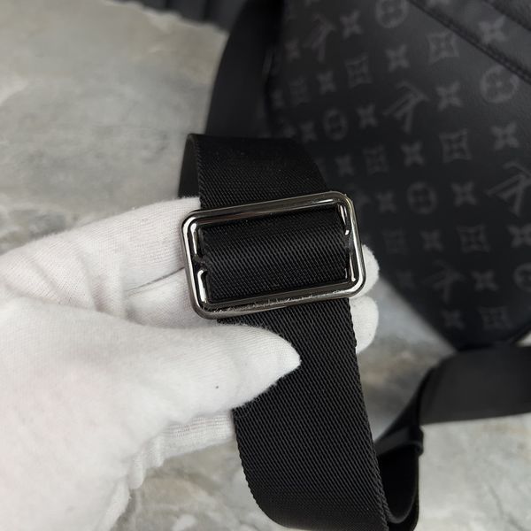 District PM Messenger Crossbody Bag Monogram Eclipse Black Canvas
