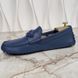 Double GG Interlocking Driving Moccasin Blue Leather