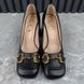 Horsebit Pumps Block Heels Black Leather