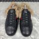 Ace Web Bee Embroidered Sneaker Black Fur Leather