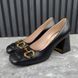 Horsebit Pumps Block Heels Black Leather