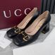 Horsebit Pumps Block Heels Black Leather