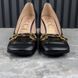 Horsebit Pumps Block Heels Black Leather