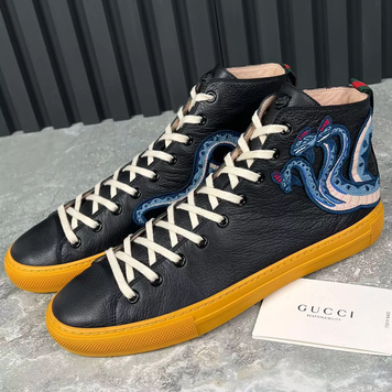 Major Sneakers Web Dragon Embroidered Black Leather