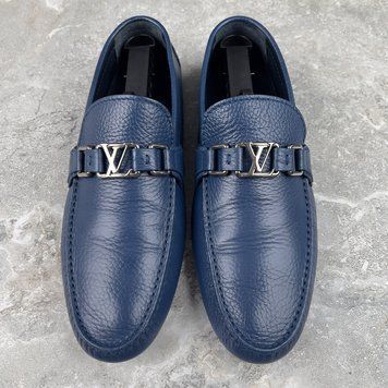 Hockenheim Moccasins Grained Blue Leather