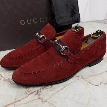 Jordaan Horsebit Loafers Red Suede