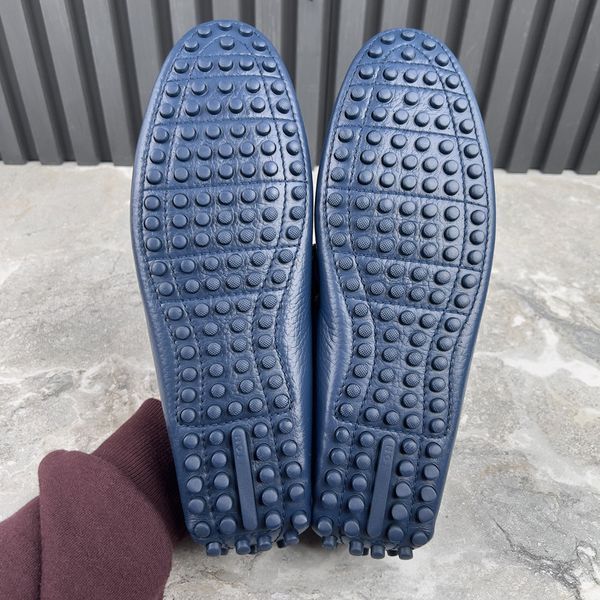 Hockenheim Moccasins Grained Blue Leather