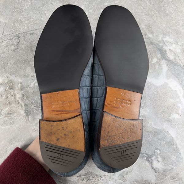 Loafers Dress Shoes Crocodile Alligator Skin Leather 3374 фото