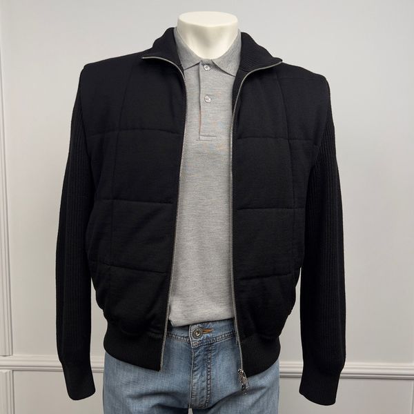 Circle Logo кардиган чорний в'язаний із вішалкою та пильником LVJACKET фото