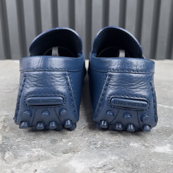 Hockenheim Moccasins Grained Blue Leather