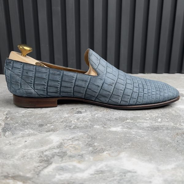 Loafers Dress Shoes Crocodile Alligator Skin Leather 3374 фото