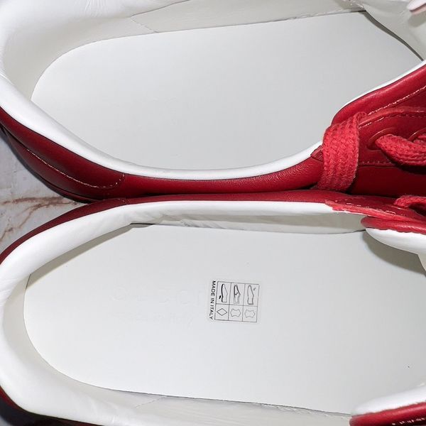 Ace Interlocking GG Sneakers Red Leather