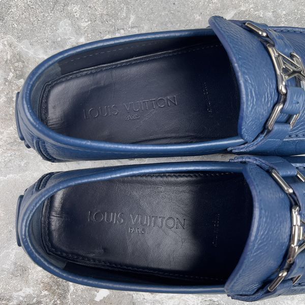 Hockenheim Moccasins Grained Blue Leather