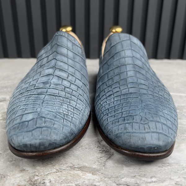 Loafers Dress Shoes Crocodile Alligator Skin Leather 3374 фото