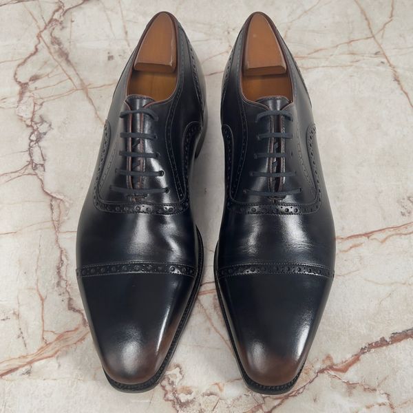 Derby Dress Wingtip Lace Up Patina Leather