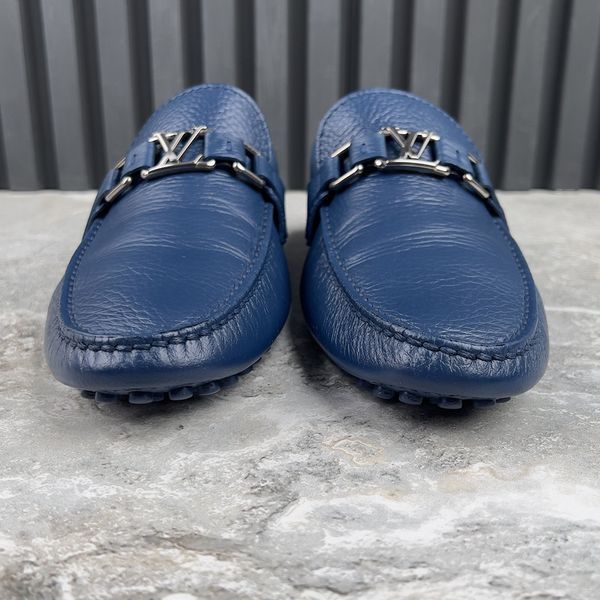 Hockenheim Moccasins Grained Blue Leather