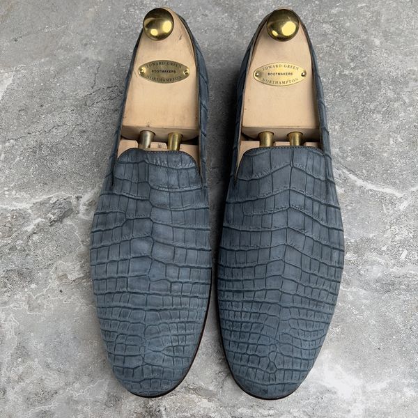 Loafers Dress Shoes Crocodile Alligator Skin Leather 3374 фото