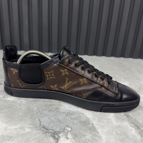 Slalom Monogram Sneakers Brown Leather