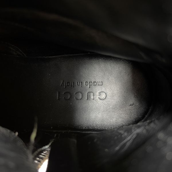 Черевики комбат Zip Jumbo GG Monogram чорні шкіряні 3892 фото