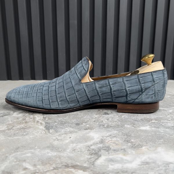 Loafers Dress Shoes Crocodile Alligator Skin Leather 3374 фото