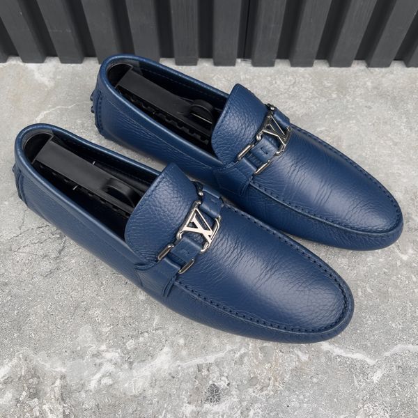 LV Hockenheim Moccasins Blue Leather