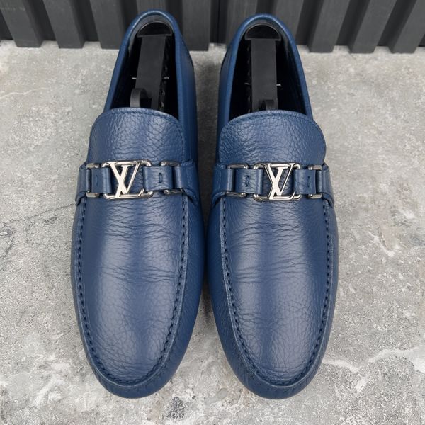 LV Hockenheim Moccasins Blue Leather