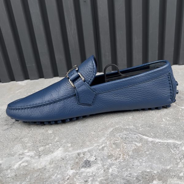 LV Hockenheim Moccasins Blue Leather