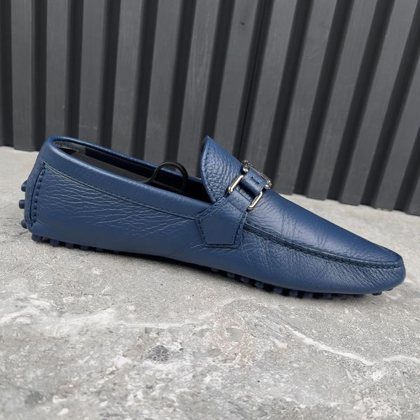 LV Hockenheim Moccasins Blue Leather