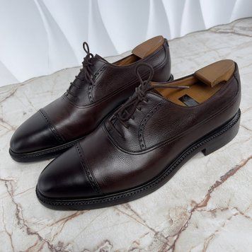 Chatham Dress Shoes Brogue Richelieu Cap Toe Perforated Dark Oak Calf Leather