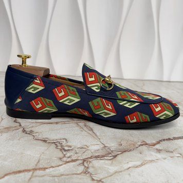 Mr. Porter Cube Horsebit Canvas Loafers Blue