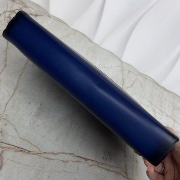 Nino GM Clutch Document Holder Black Blue Canvas Leather