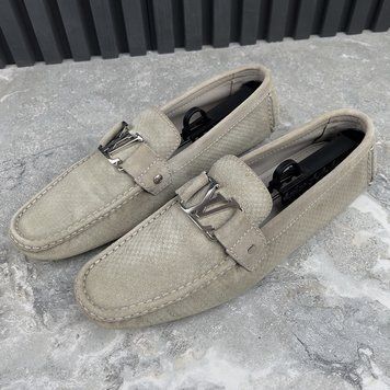 Hockenheim Moccasins Gray Damier Suede