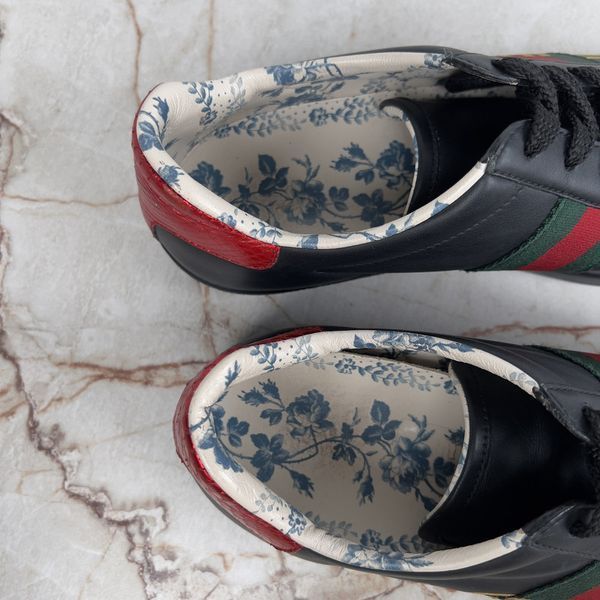 Gucci x Sega Ace Sneakers Ayers Web Guccy Print Black Leather