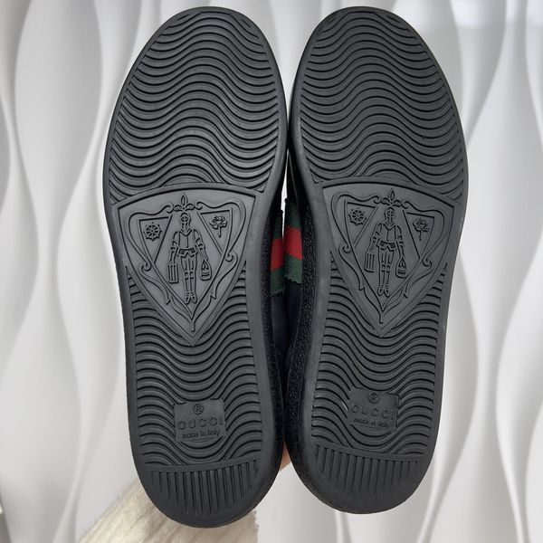 Gucci x Sega Ace Sneakers Ayers Web Guccy Print Black Leather