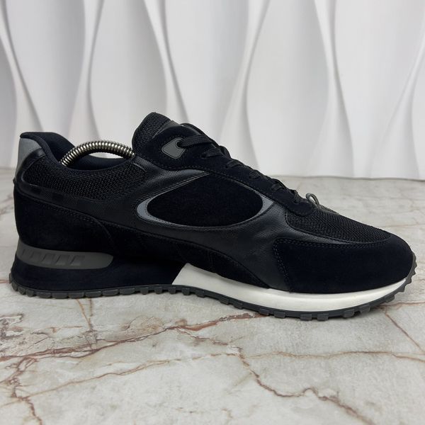 Run Away Logo Damier Sneakers Black Suede Mesh