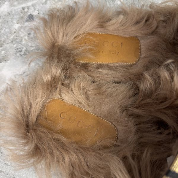 Princetown Horsebit Fur Mule Black Leather