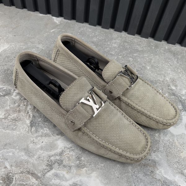 Hockenheim Moccasins Gray Damier Suede