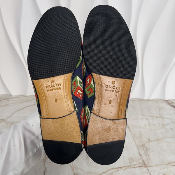 Mr. Porter Cube Horsebit Canvas Loafers Blue
