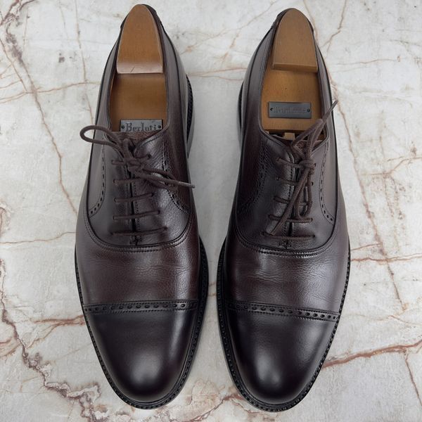 Chatham Dress Shoes Brogue Richelieu Cap Toe Perforated Dark Oak Calf Leather