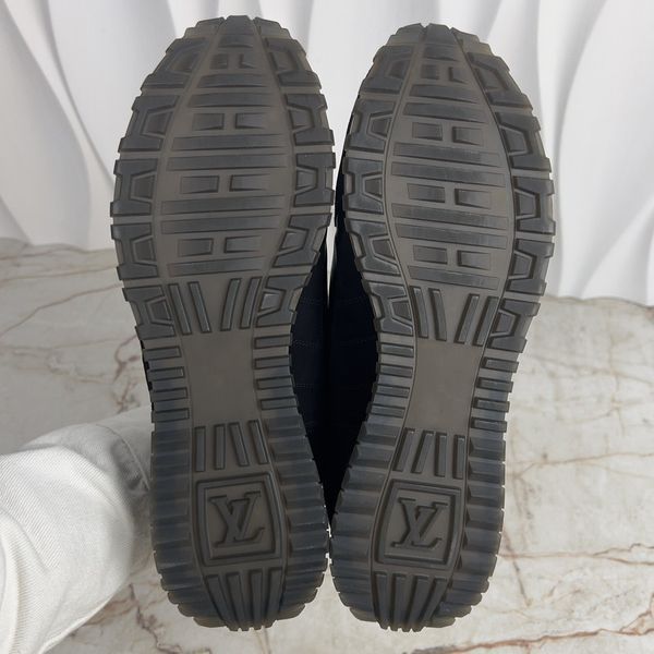 Run Away Logo Damier Sneakers Black Suede Mesh