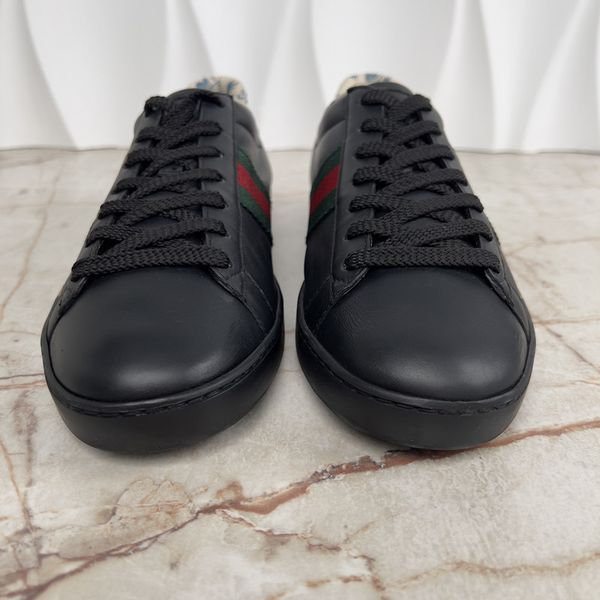 Gucci x Sega Ace Sneakers Ayers Web Guccy Print Black Leather