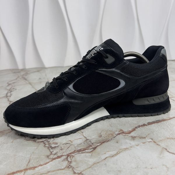 Run Away Logo Damier Sneakers Black Suede Mesh