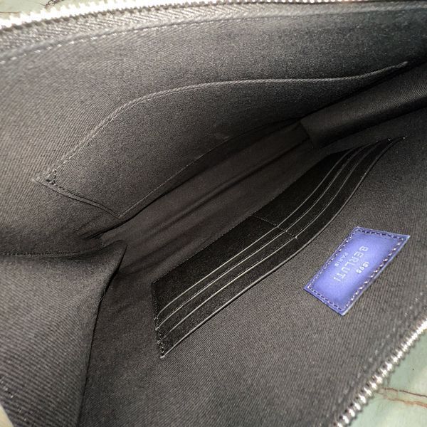 Nino GM Clutch Document Holder Black Blue Canvas Leather
