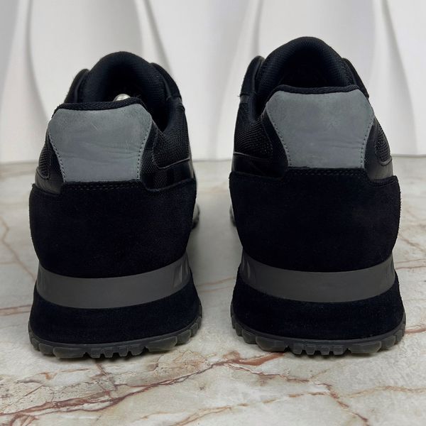 Run Away Logo Damier Sneakers Black Suede Mesh