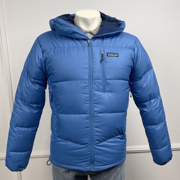 Fitz Roy Down Hoody Jacket Blue Size XS