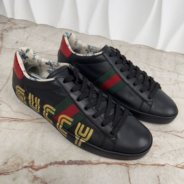 Gucci x Sega Ace Sneakers Ayers Web Guccy Print Black Leather