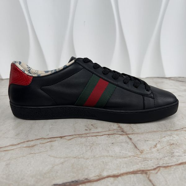 Gucci x Sega Ace Sneakers Ayers Web Guccy Print Black Leather