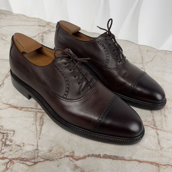 Chatham Dress Shoes Brogue Richelieu Cap Toe Perforated Dark Oak Calf Leather